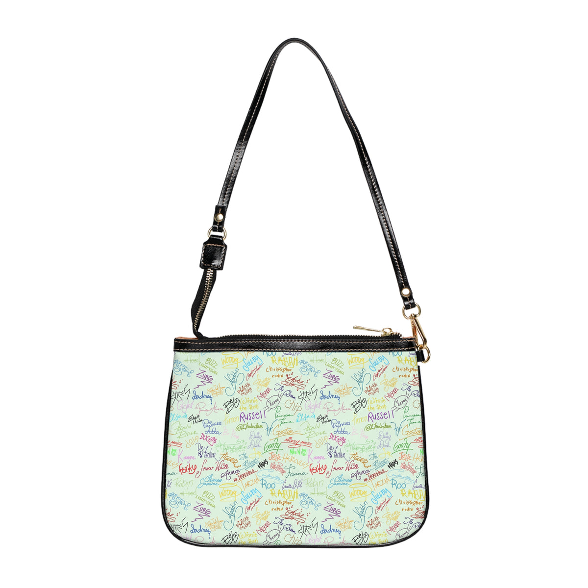 Character Autographs on Green Small Shoulder Bag