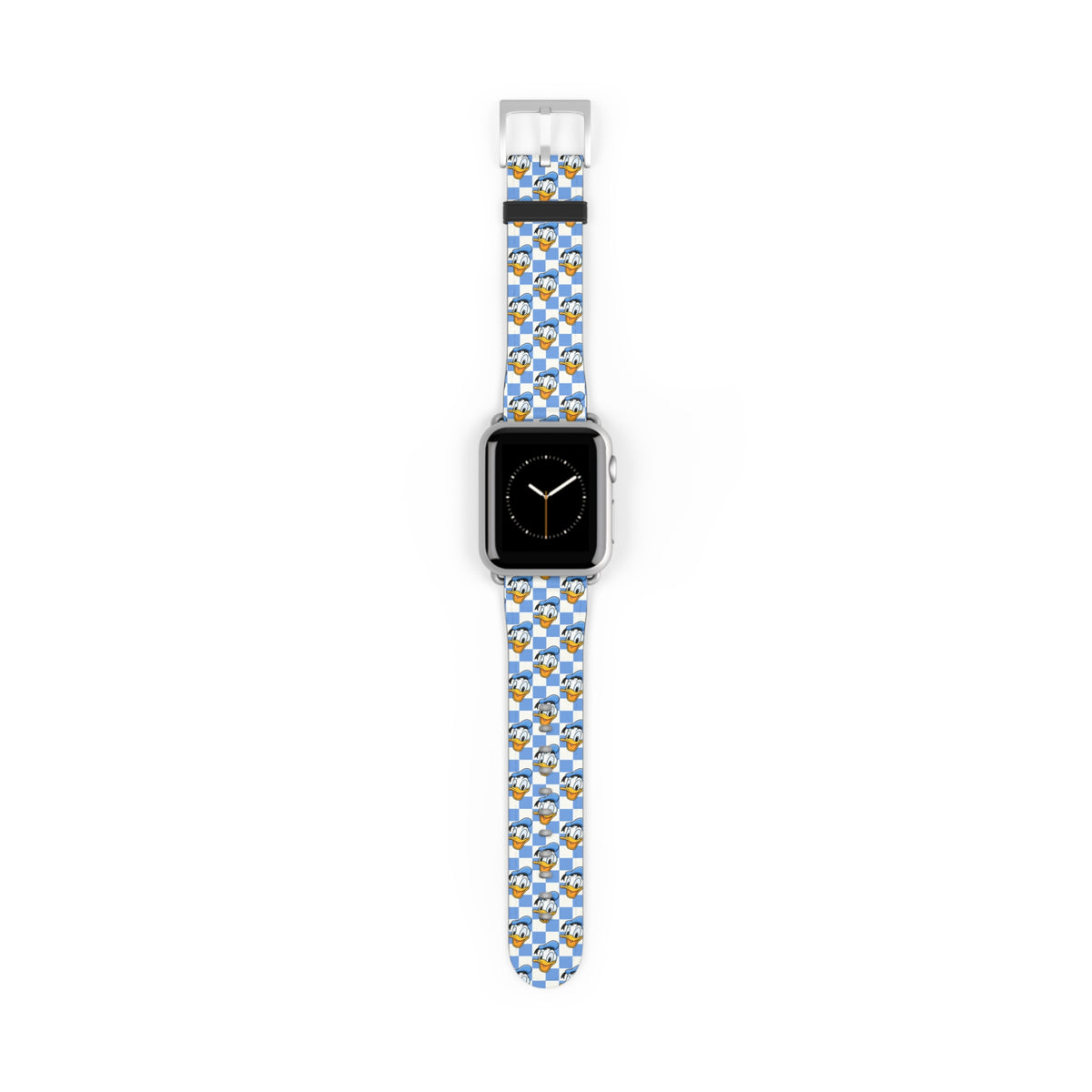 Blue Checkerboard Donald Disney Whimsical Watch Band - Apple