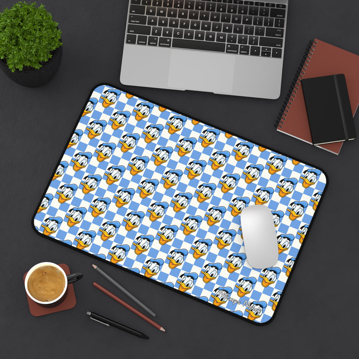 Blue Checkerboard Donald Stateroom Desk Mat