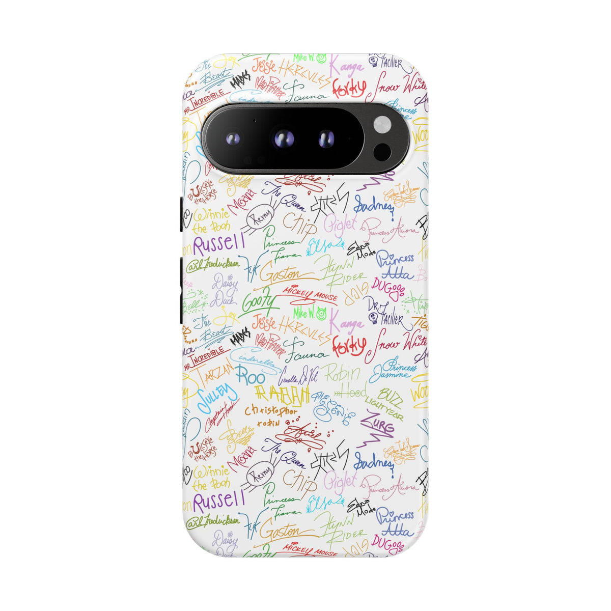 Character Autographs on White Resort Ready Cell Phone Tech Case