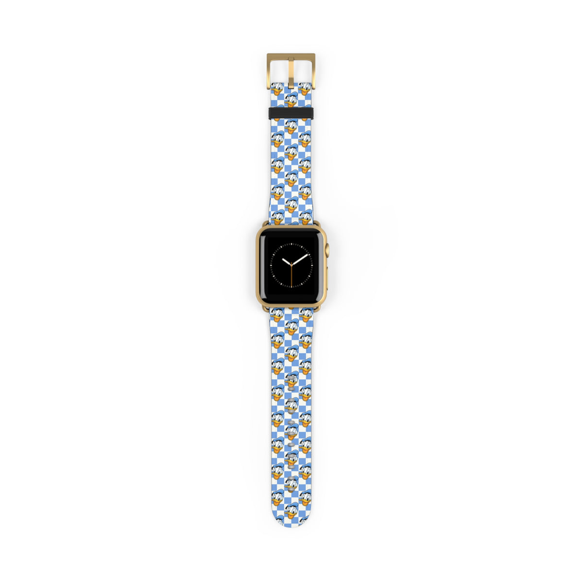 Blue Checkerboard Donald Disney Whimsical Watch Band - Apple