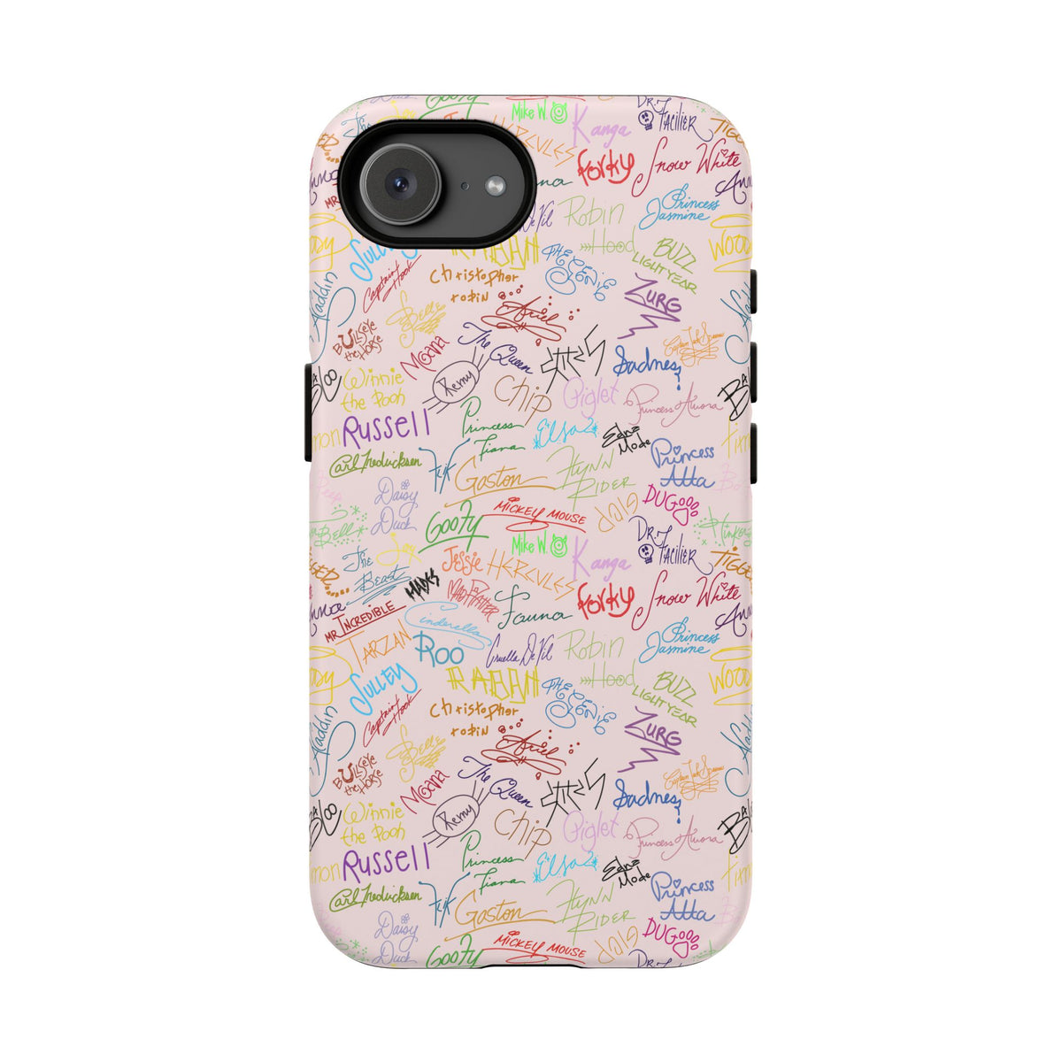 Character Autographs on Pink Resort Ready Cell Phone Tech Case