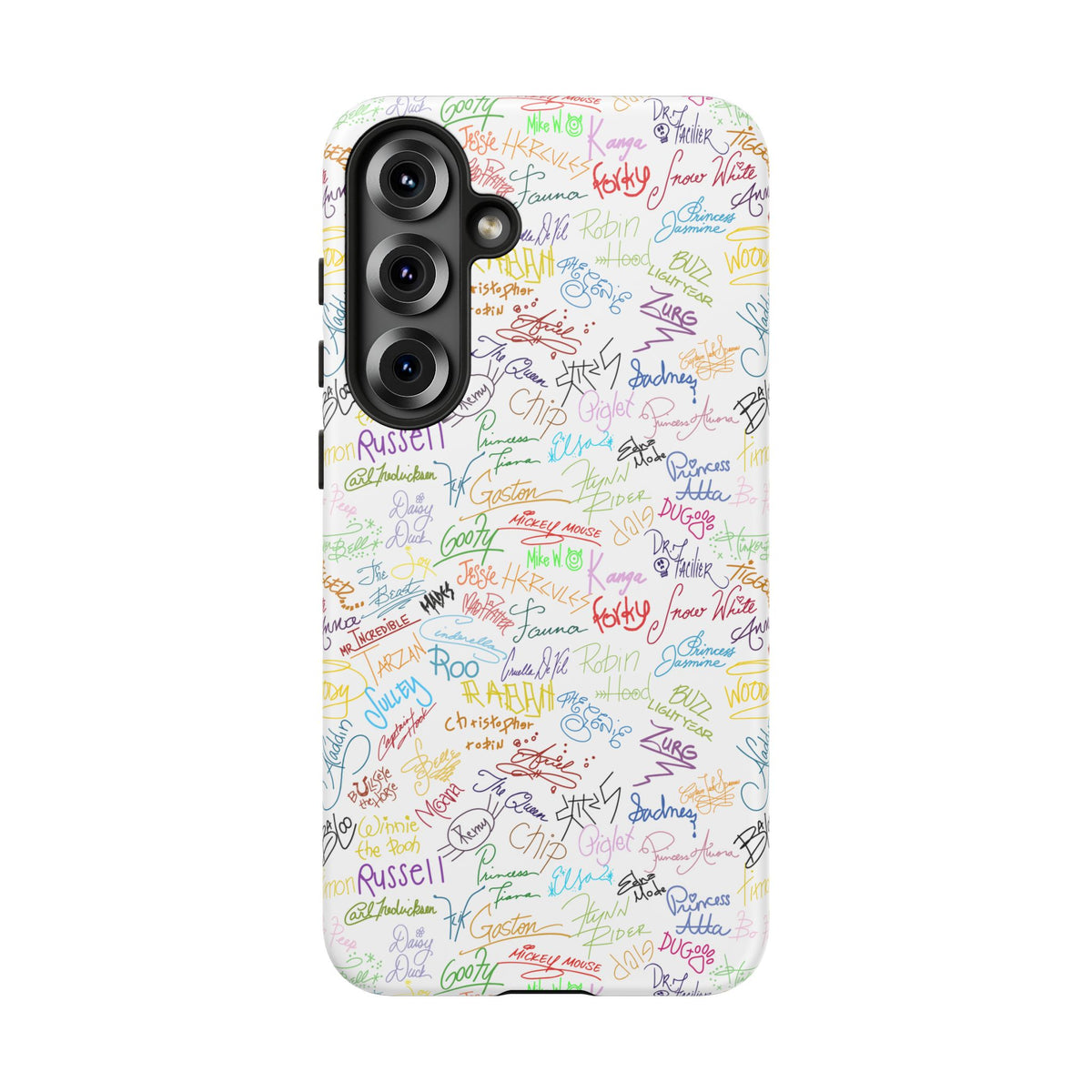 Character Autographs on White Resort Ready Cell Phone Tech Case