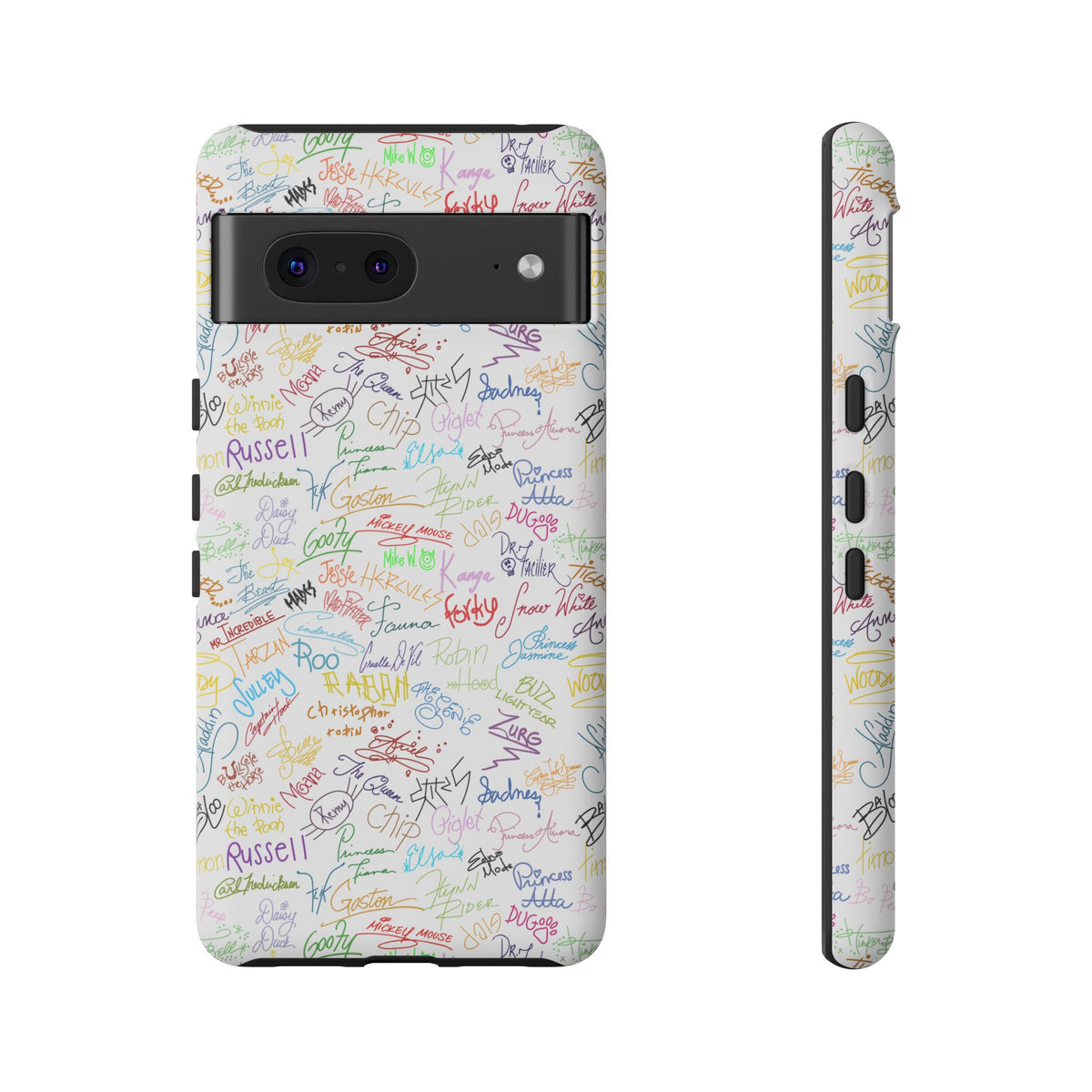 Character Autographs on White Resort Ready Cell Phone Tech Case