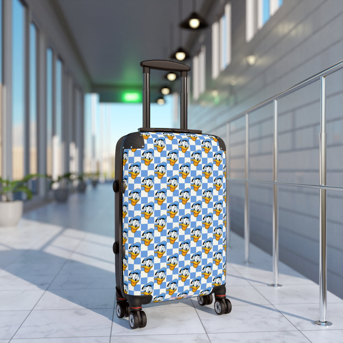 Blue Checkerboard Donald Polycarbonate Suitcase