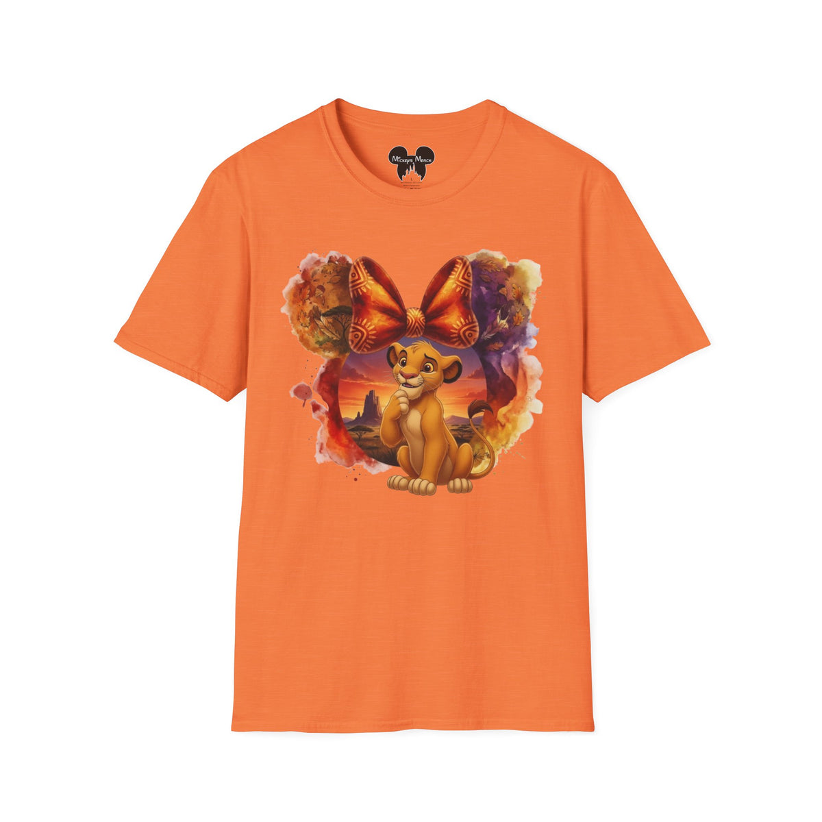 Lion King - Simba's Curious Sunset Tribal Vignette Unisex Graphic Tee