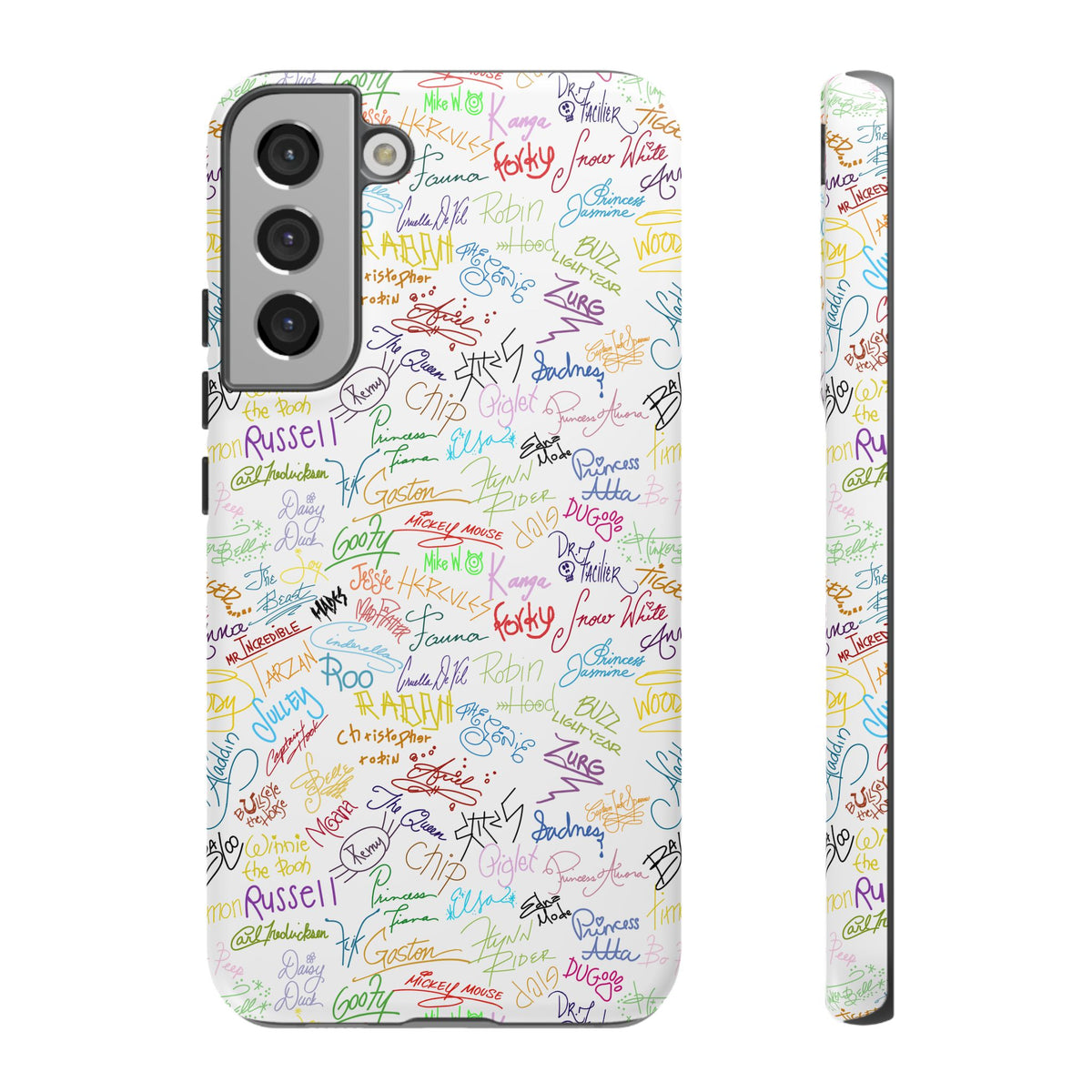 Character Autographs on White Resort Ready Cell Phone Tech Case