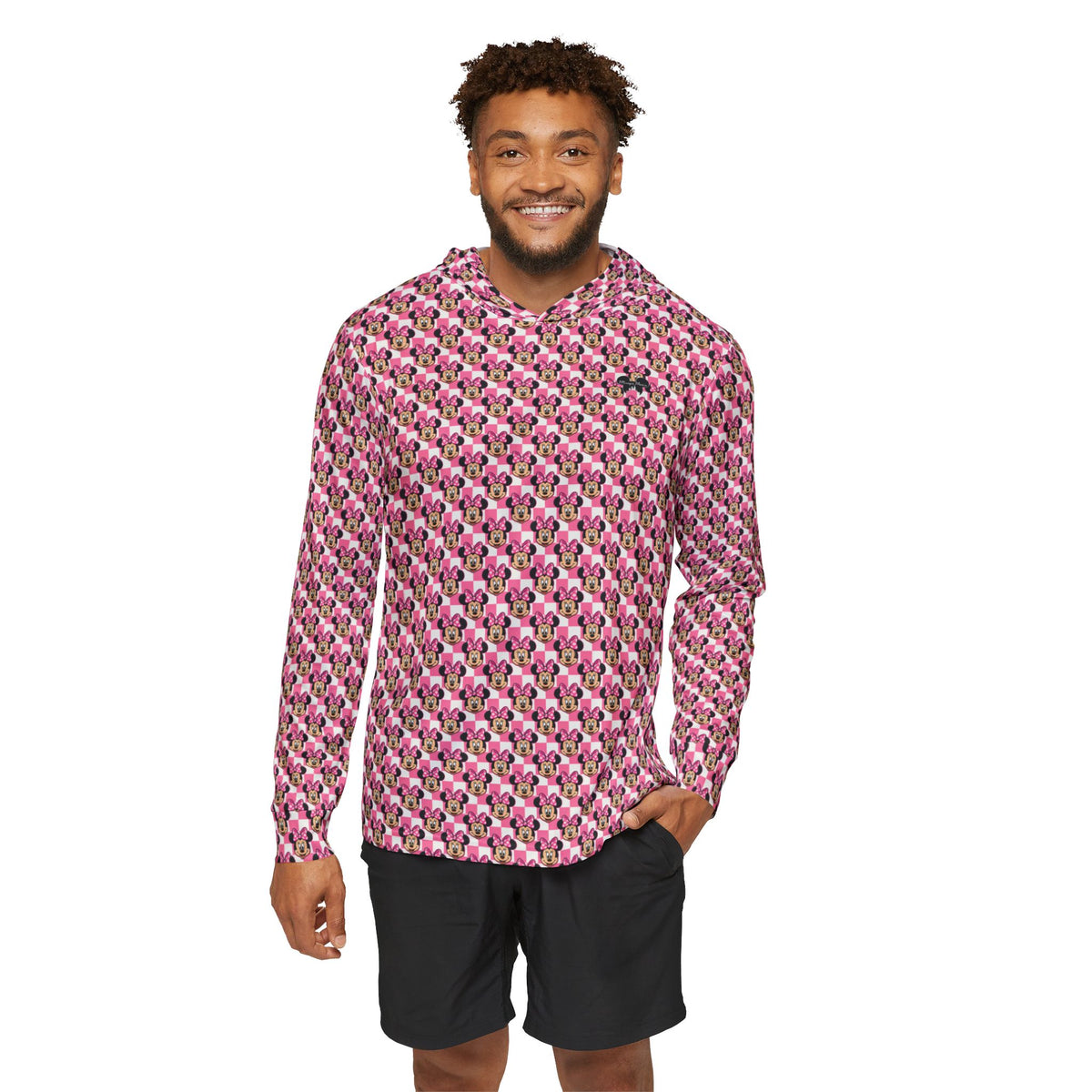 Pink Checkerboard Minnie Hooded Sun Shirt