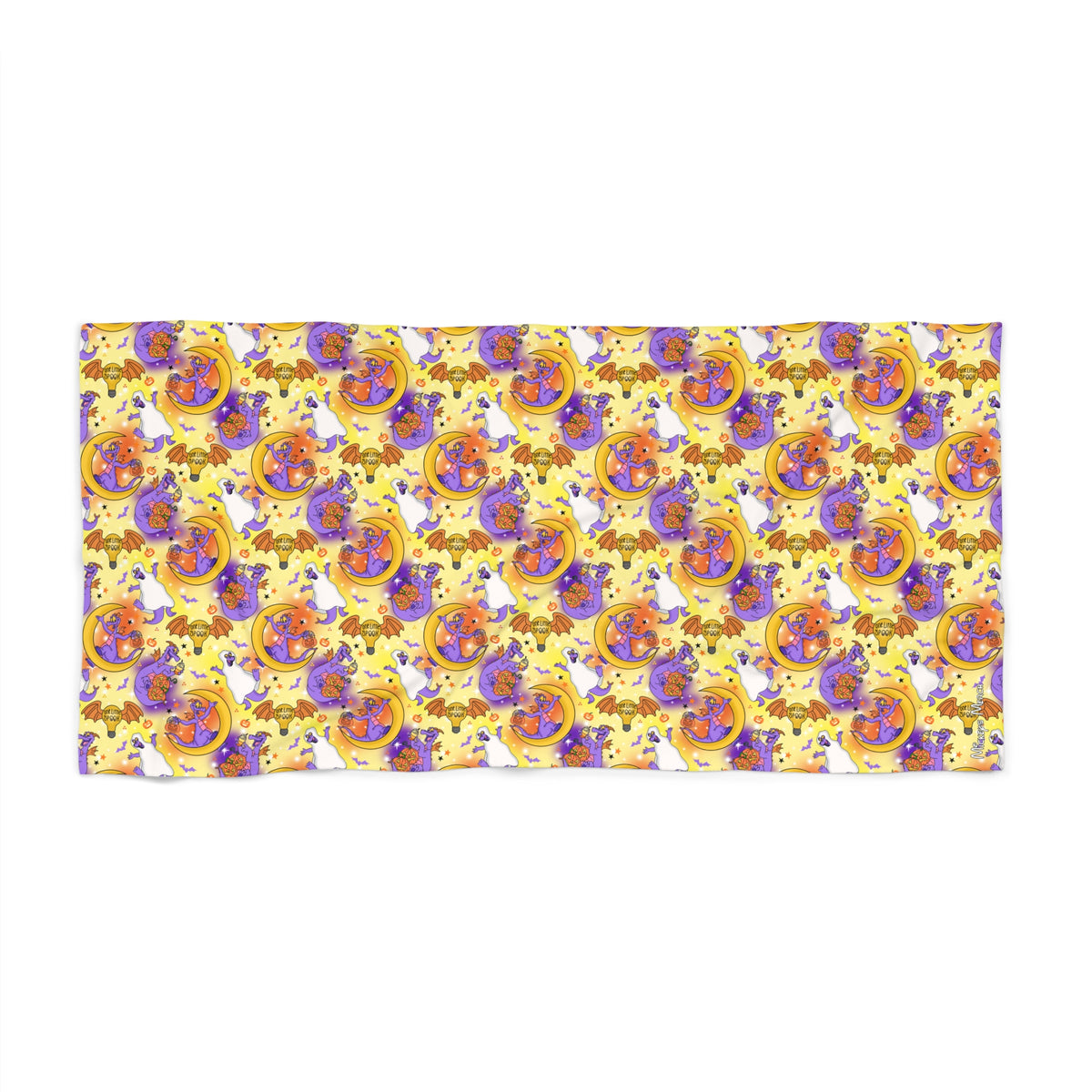 Figment on the Moon Yellow Beach Towel