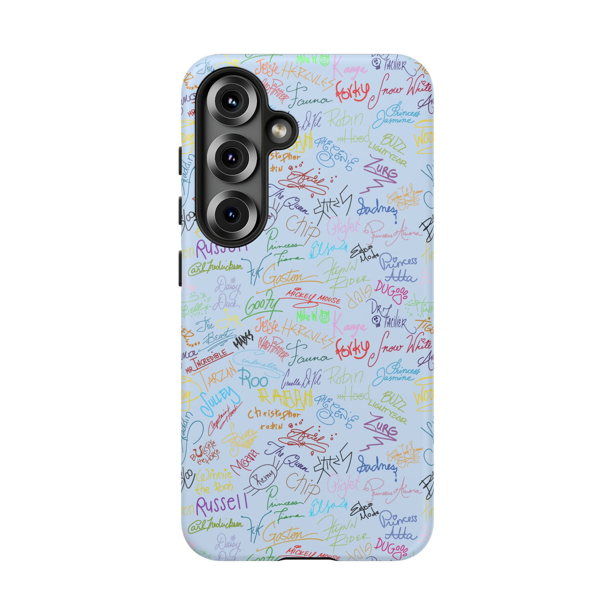 Character Autographs on Blue Resort Ready Cell Phone Tech Case