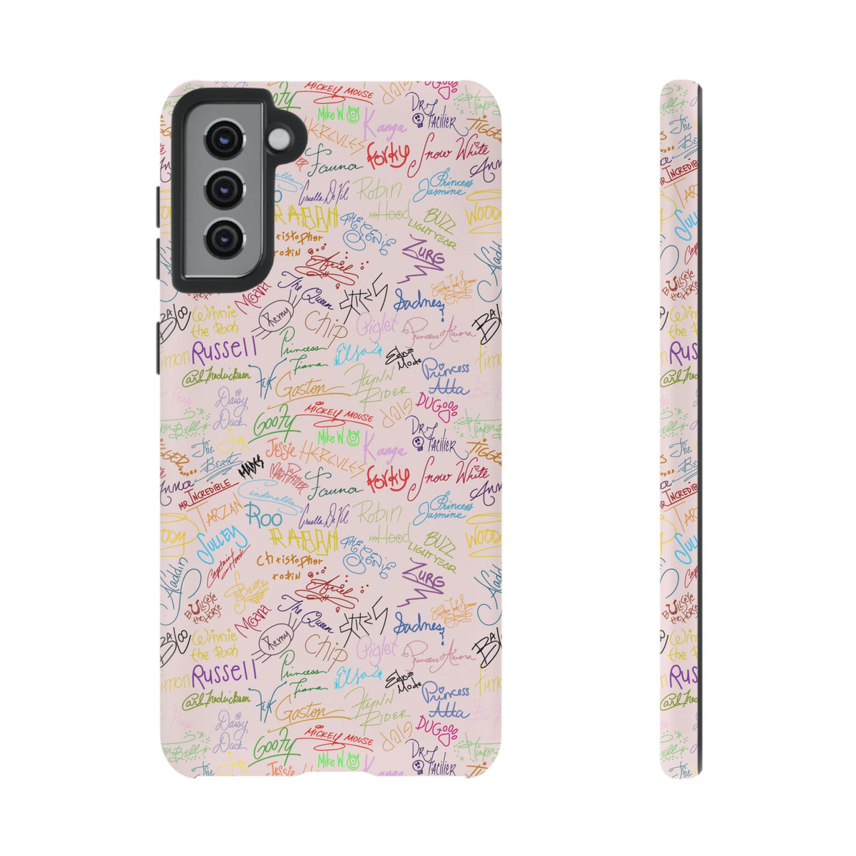 Character Autographs on Pink Resort Ready Cell Phone Tech Case