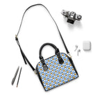 Blue Checkerboard Donald Shoulder Handbag