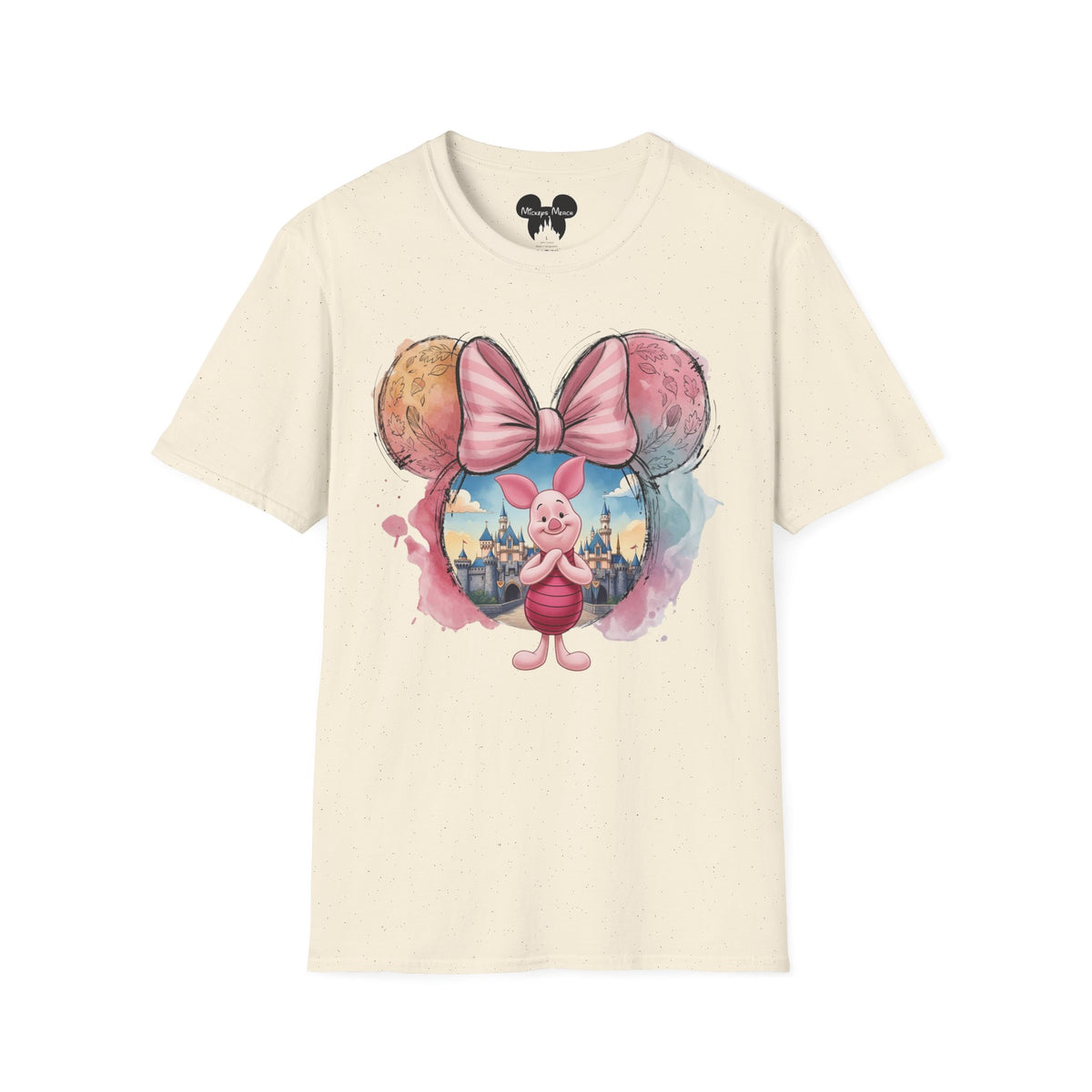 Winnie the Pooh - Piglet's Pink Striped Vignette Unisex Graphic Tee