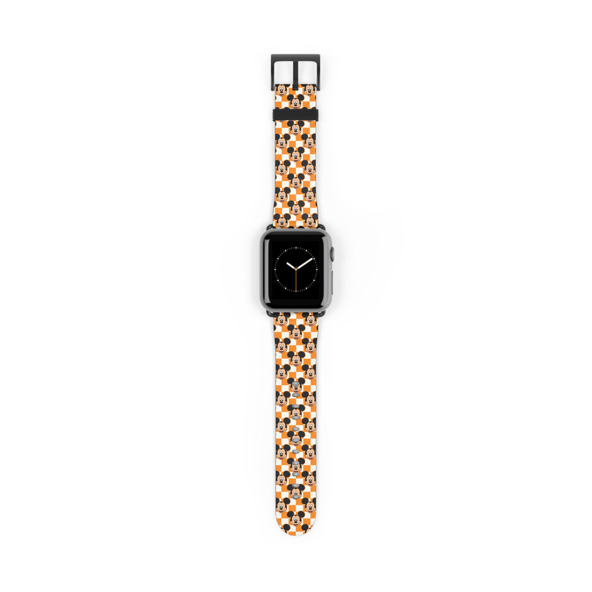 Orange Checkerboard Mickey Whimsical Watch Band - Apple