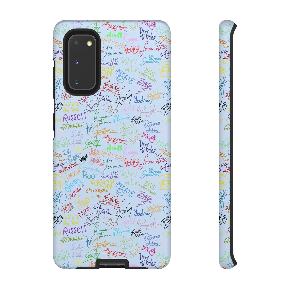Character Autographs on Blue Resort Ready Cell Phone Tech Case