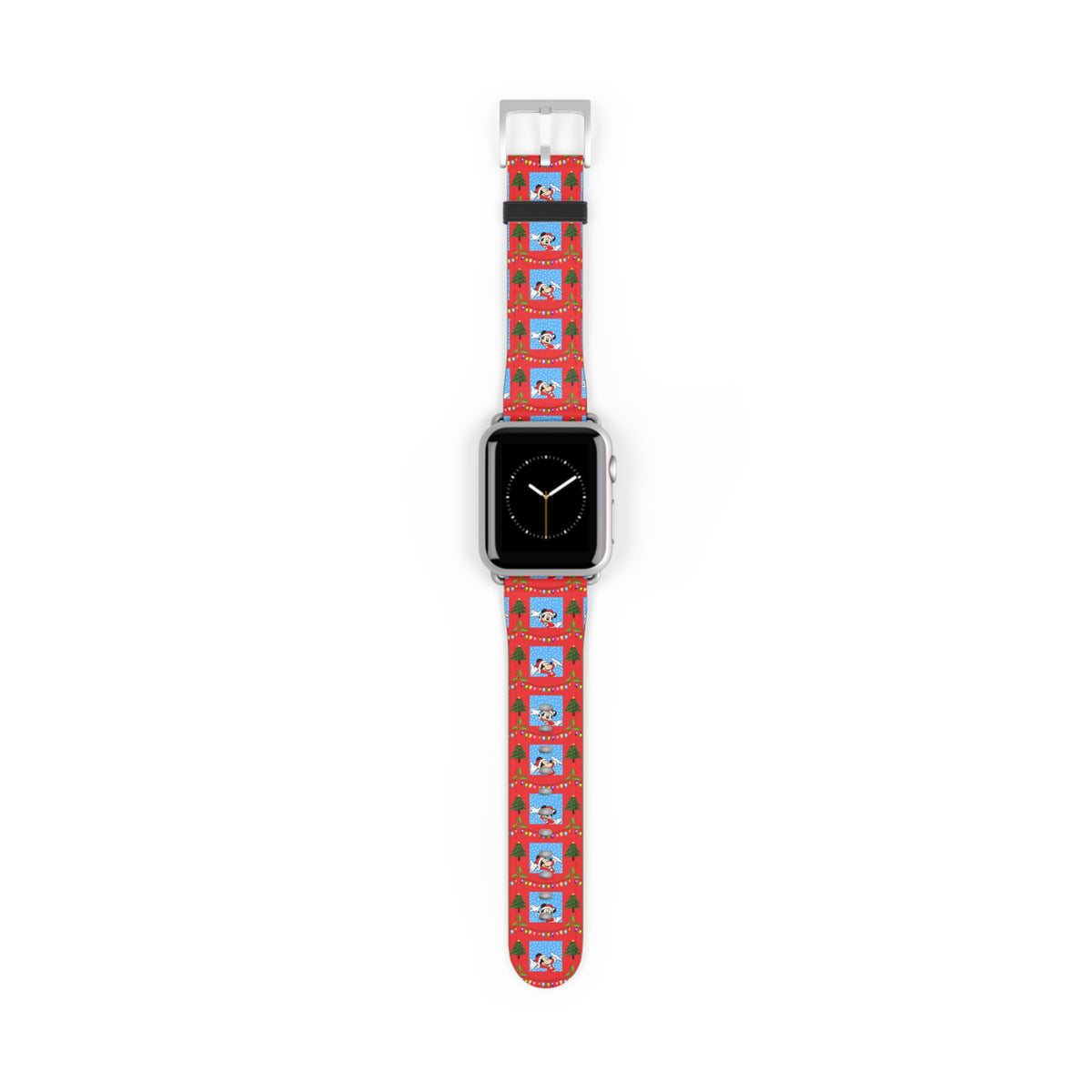 Christmas Snowy Park Holiday Whimsical Watch Band - Apple