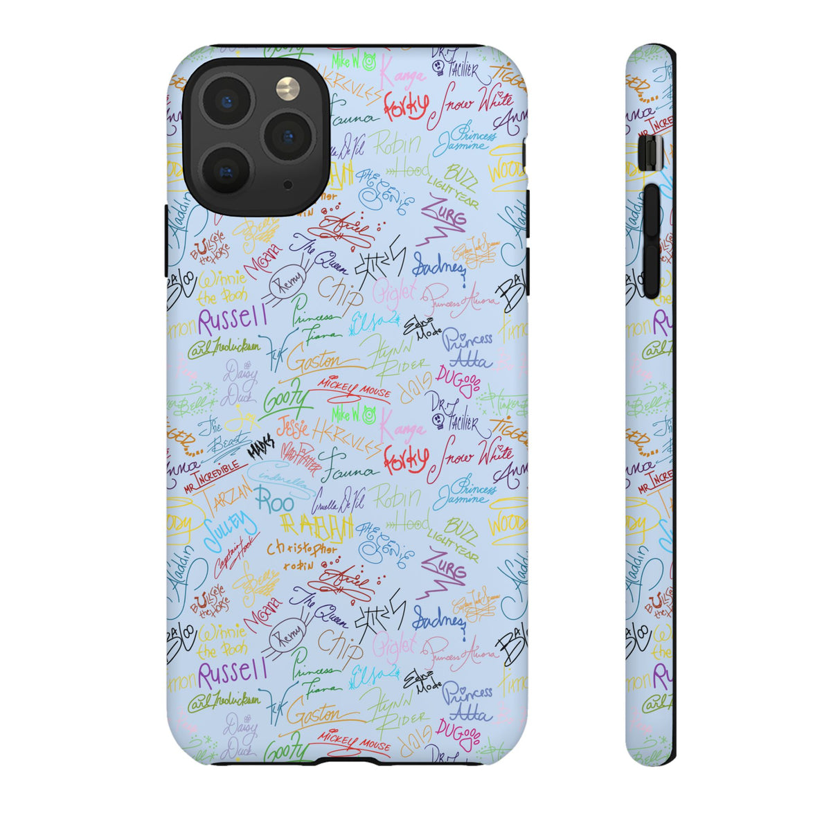 Character Autographs on Blue Resort Ready Cell Phone Tech Case