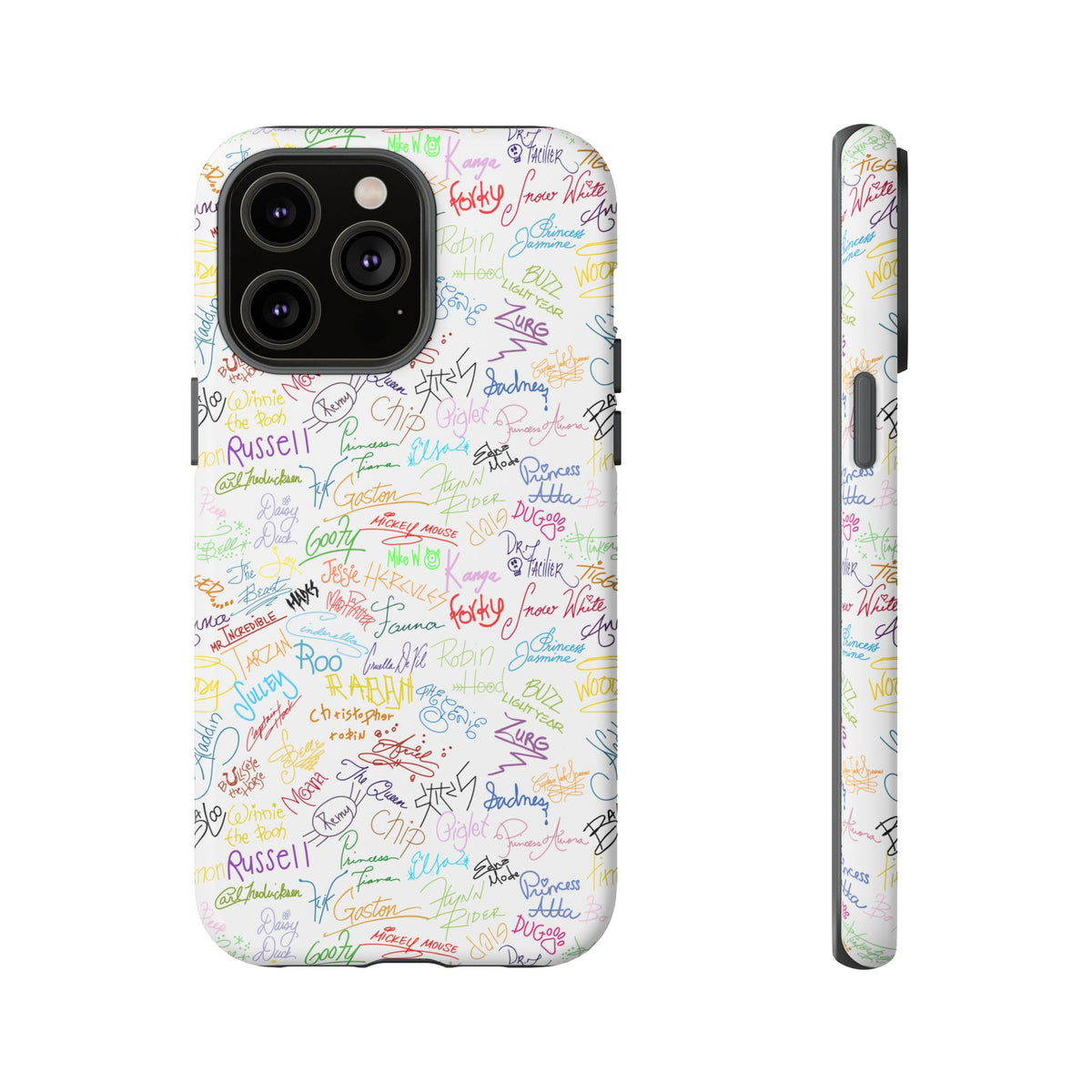 Character Autographs on White Resort Ready Cell Phone Tech Case