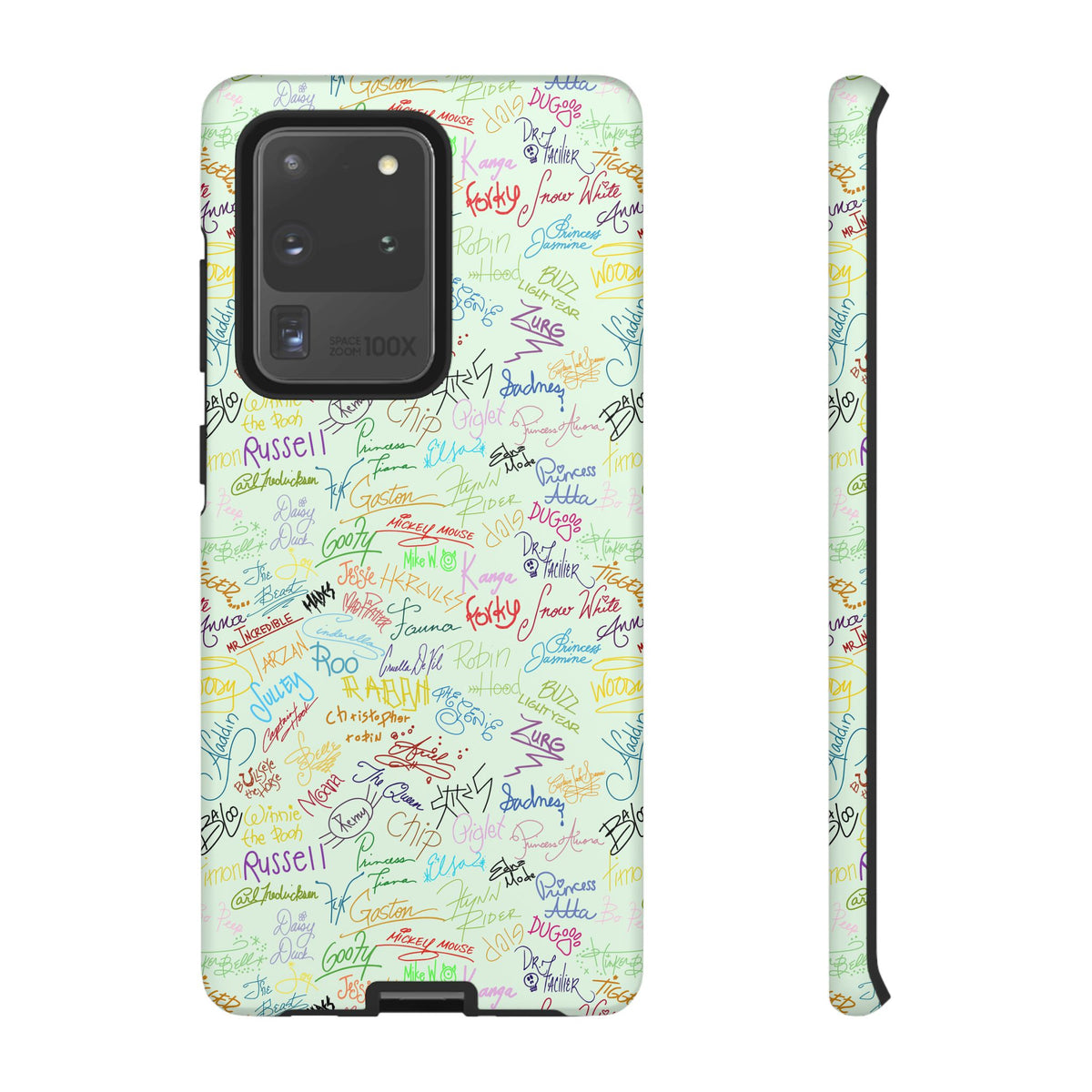 Character Autographs on Green Resort Ready Cell Phone Tech Case
