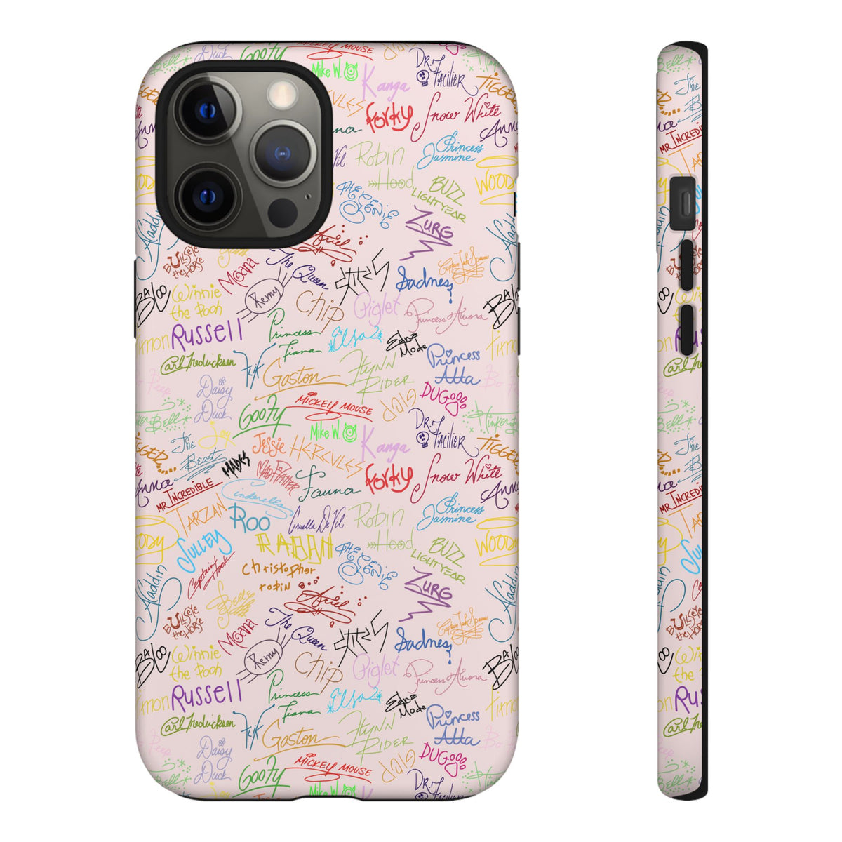 Character Autographs on Pink Resort Ready Cell Phone Tech Case