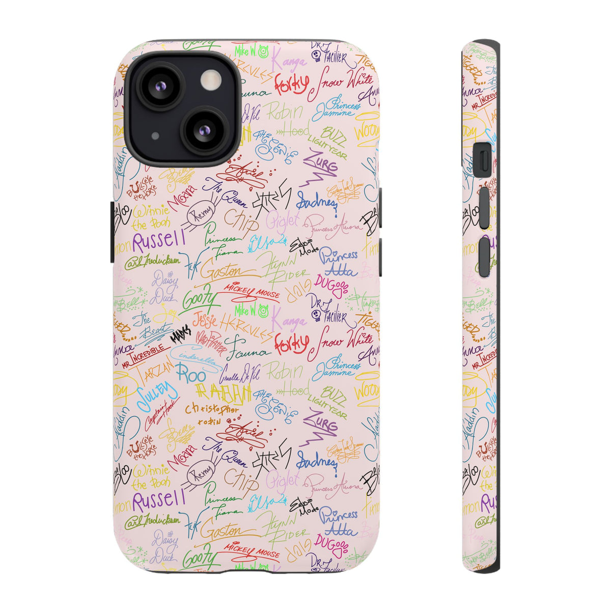 Character Autographs on Pink Resort Ready Cell Phone Tech Case