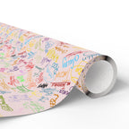 Character Autographs on Pink Wrapping Paper Roll