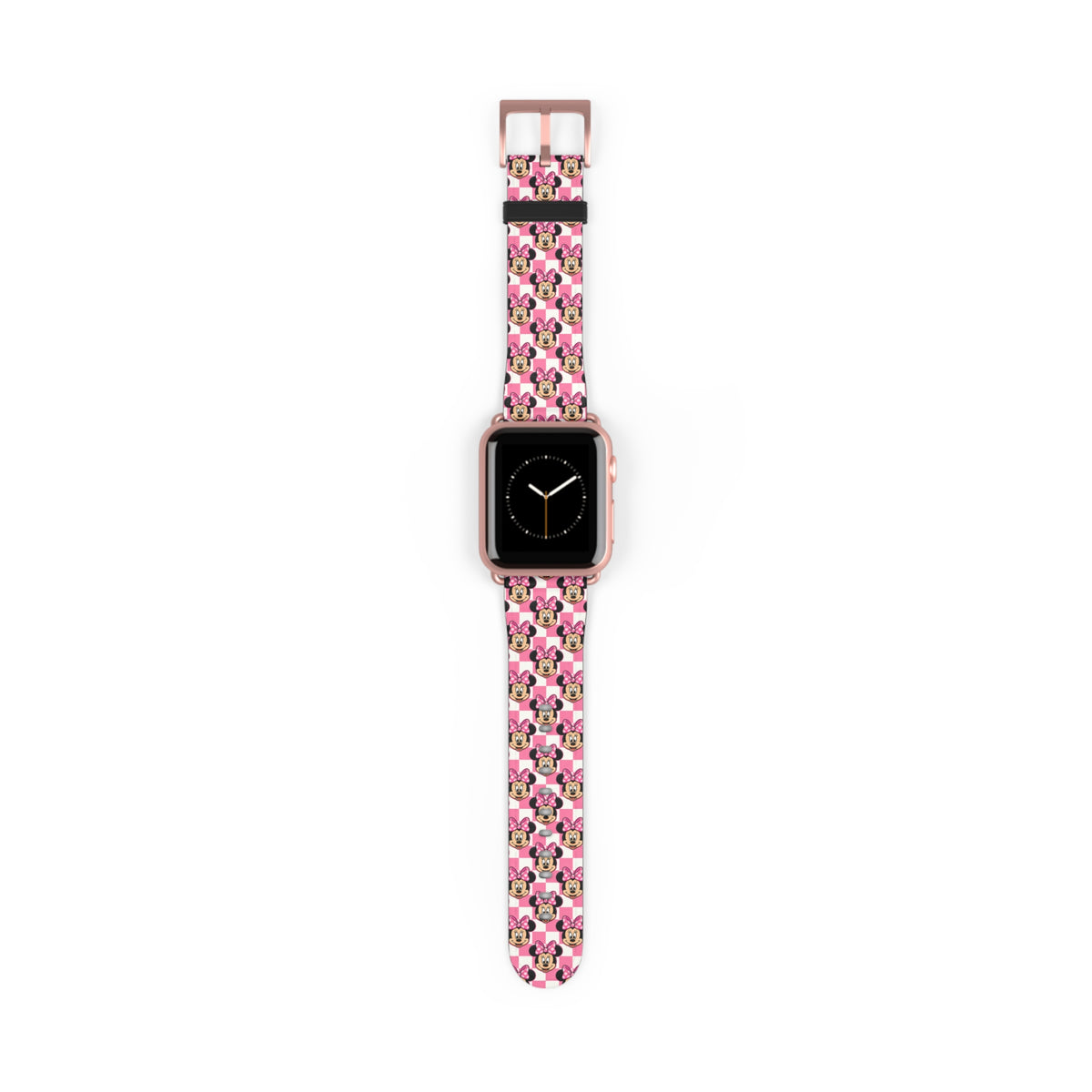 Pink Checkerboard Minnie Whimsical Watch Band - Apple