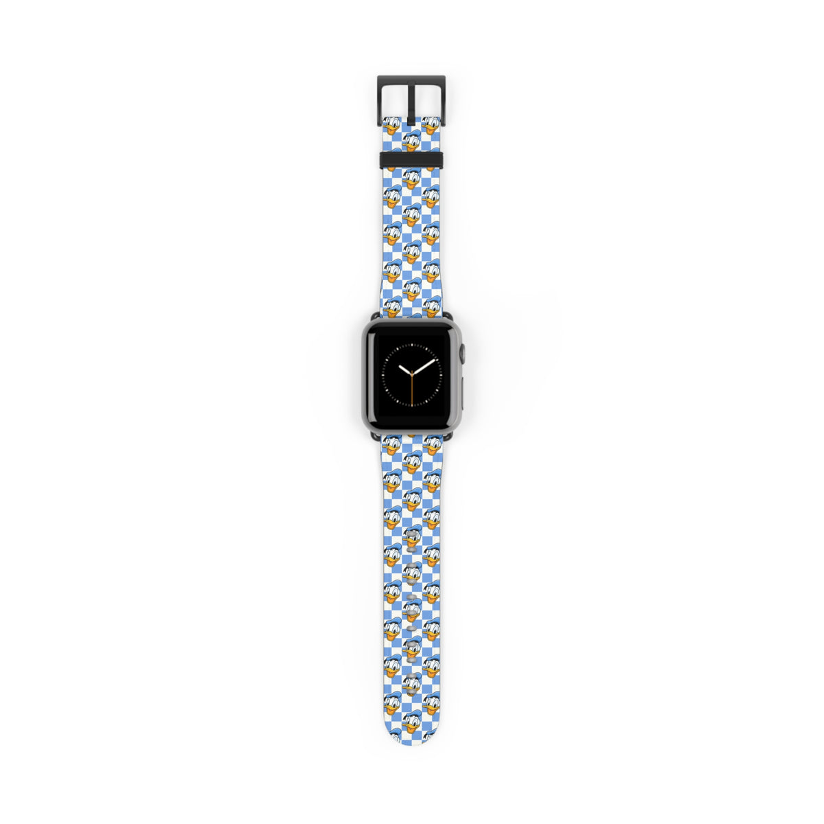 Blue Checkerboard Donald Disney Whimsical Watch Band - Apple