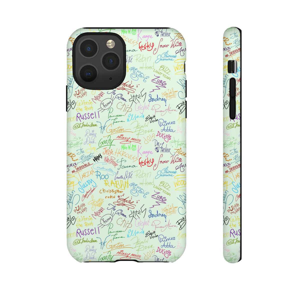Character Autographs on Green Resort Ready Cell Phone Tech Case