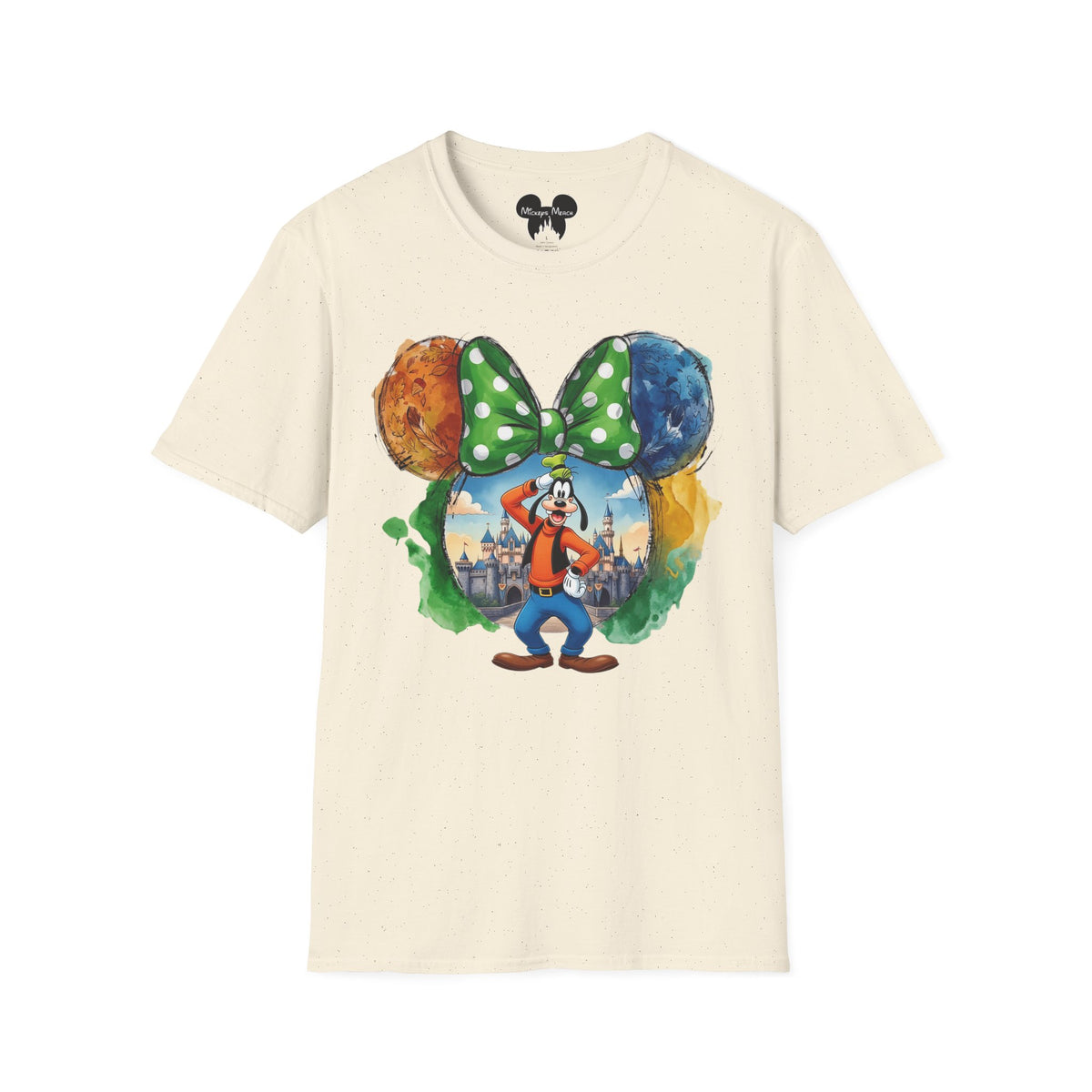 Sensational Six - Goofy's Bright Lime Bow Castle Vignette Unisex Graphic Tee