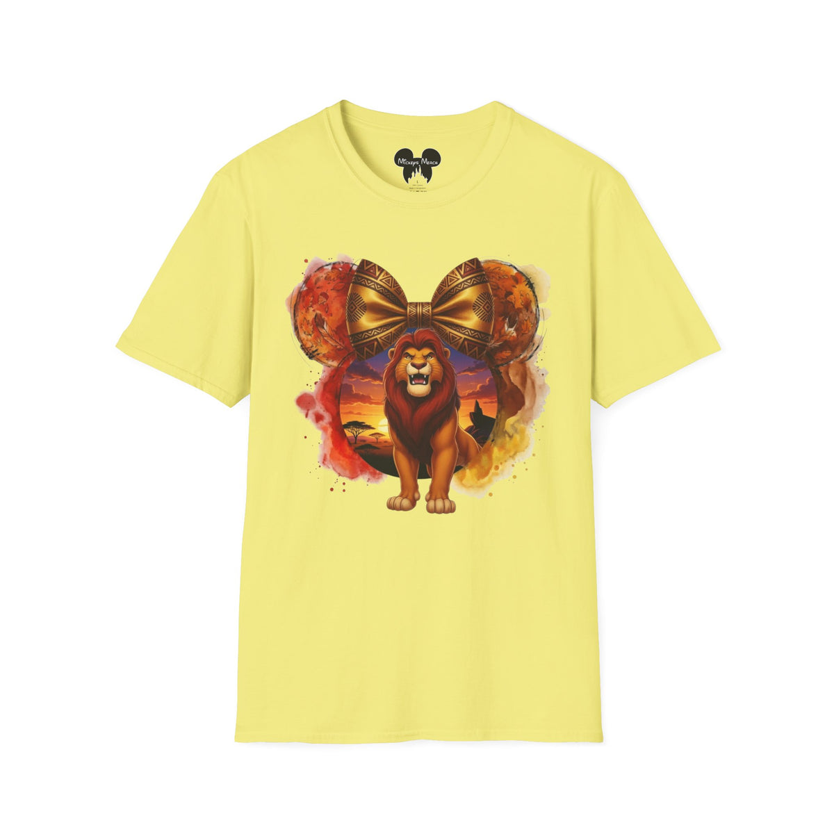 Lion King - Mufasa's Tribal Sunset Vignette Unisex Graphic Tee