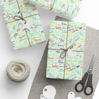 Character Autographs on Green Wrapping Paper Roll