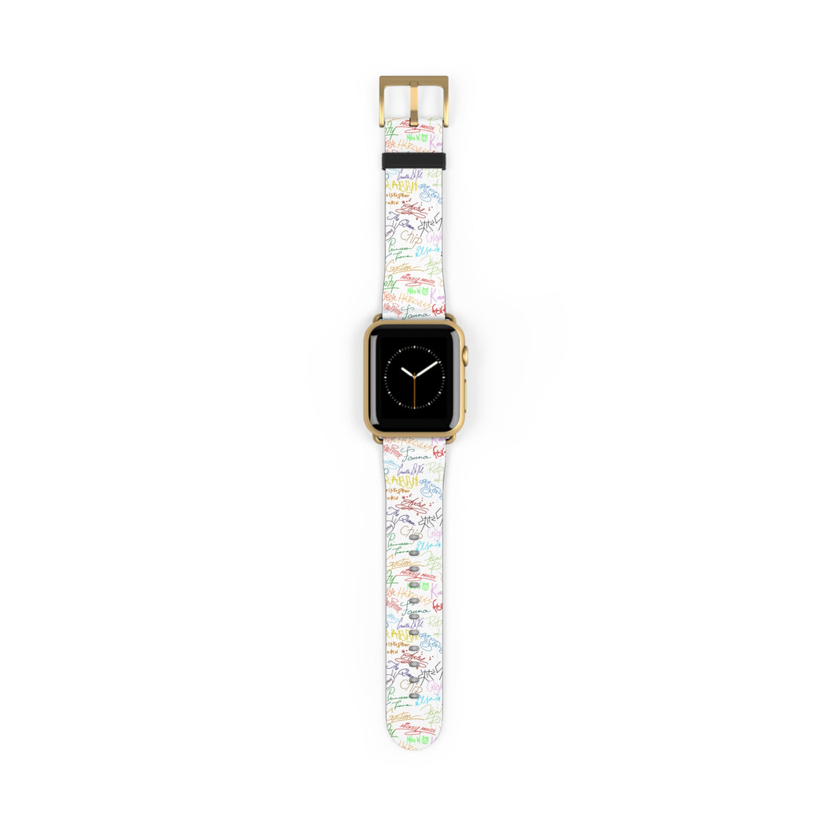Character Autographs on White Whimsical Watch Band - Apple