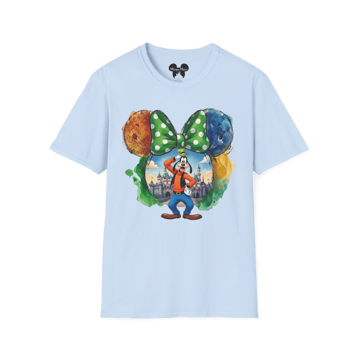 Sensational Six - Goofy's Bright Lime Bow Castle Vignette Unisex Graphic Tee
