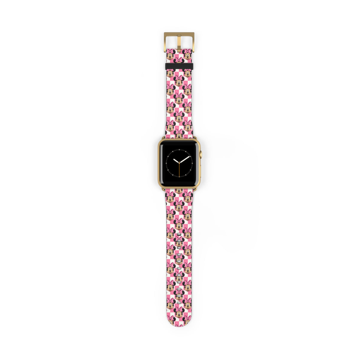 Pink Checkerboard Minnie Whimsical Watch Band - Apple