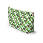 Green Checkerboard Goofy Cosmetic Bag