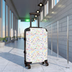 Character Autographs on White Polycarbonate Suitcase