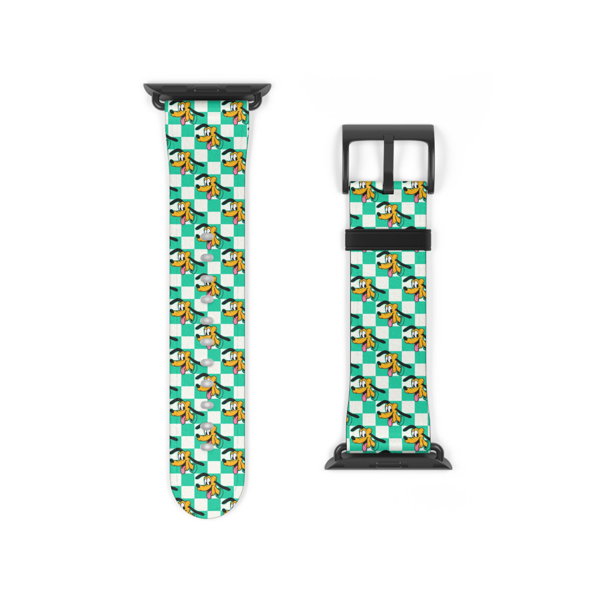 Teal Checkerboard Pluto Whimsical Watch Band - Apple