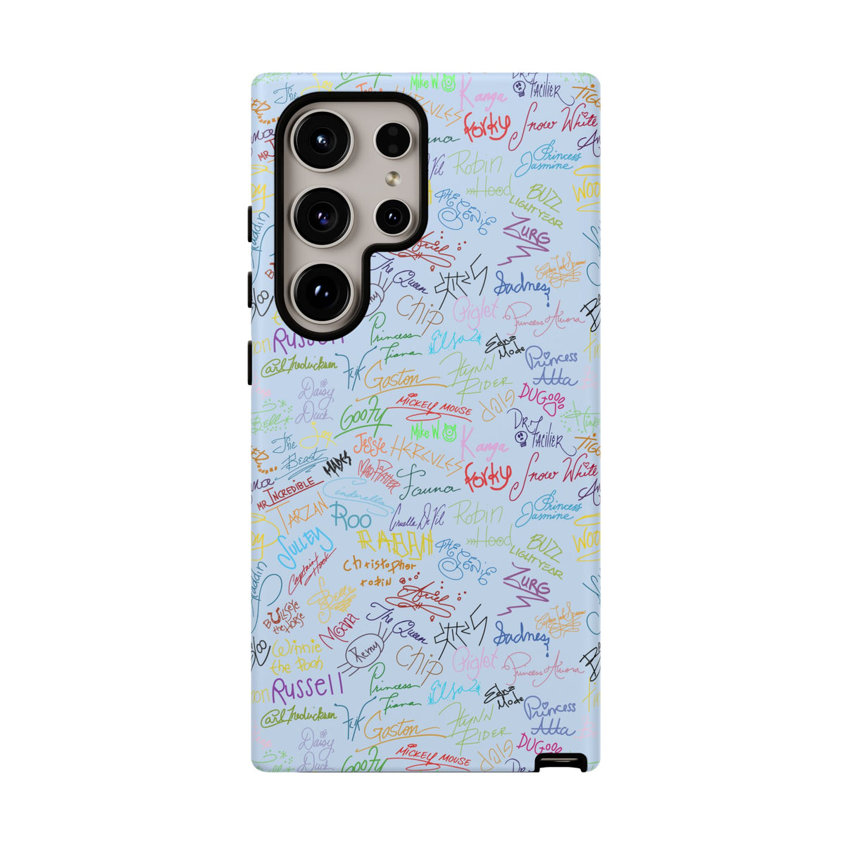 Character Autographs on Blue Resort Ready Cell Phone Tech Case