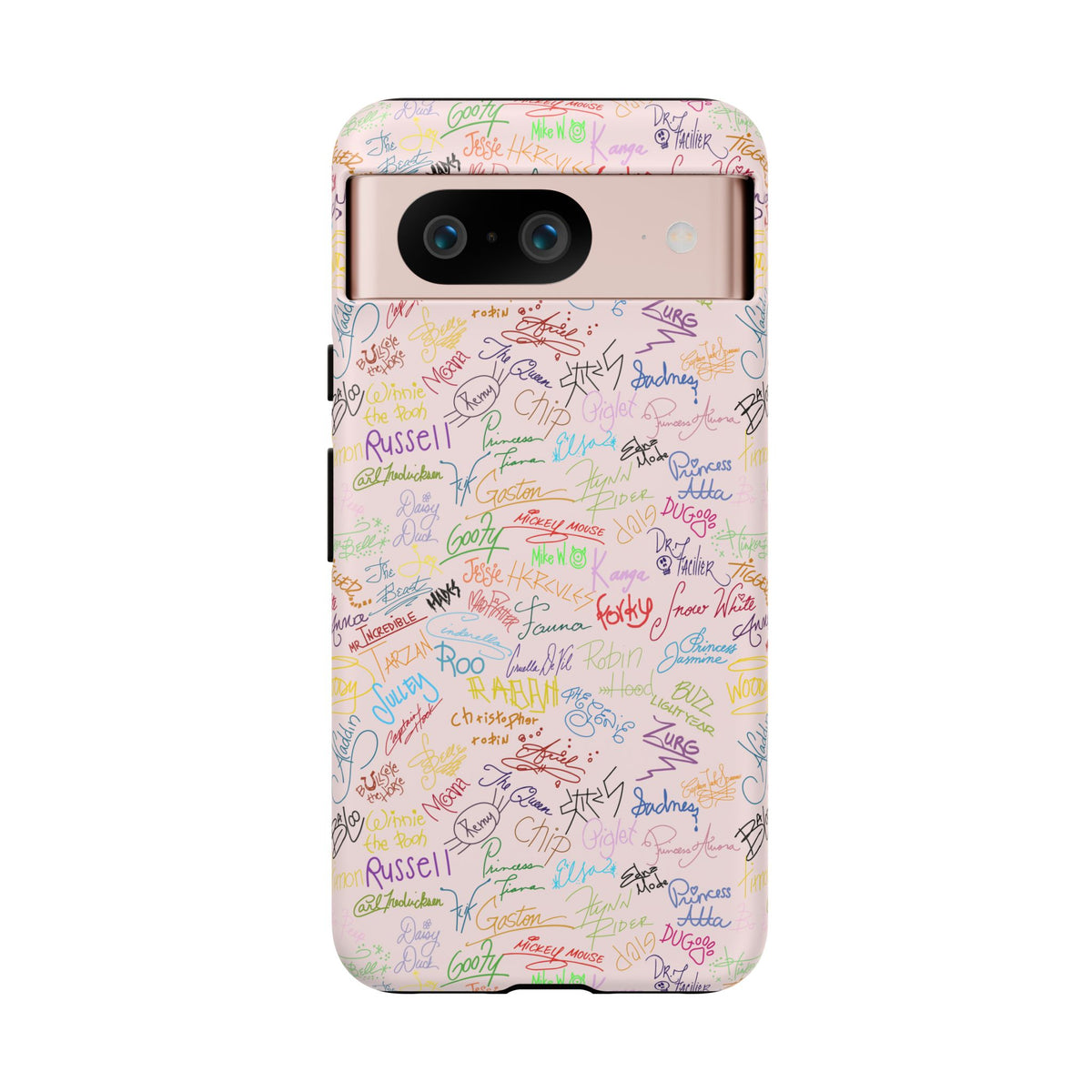 Character Autographs on Pink Resort Ready Cell Phone Tech Case