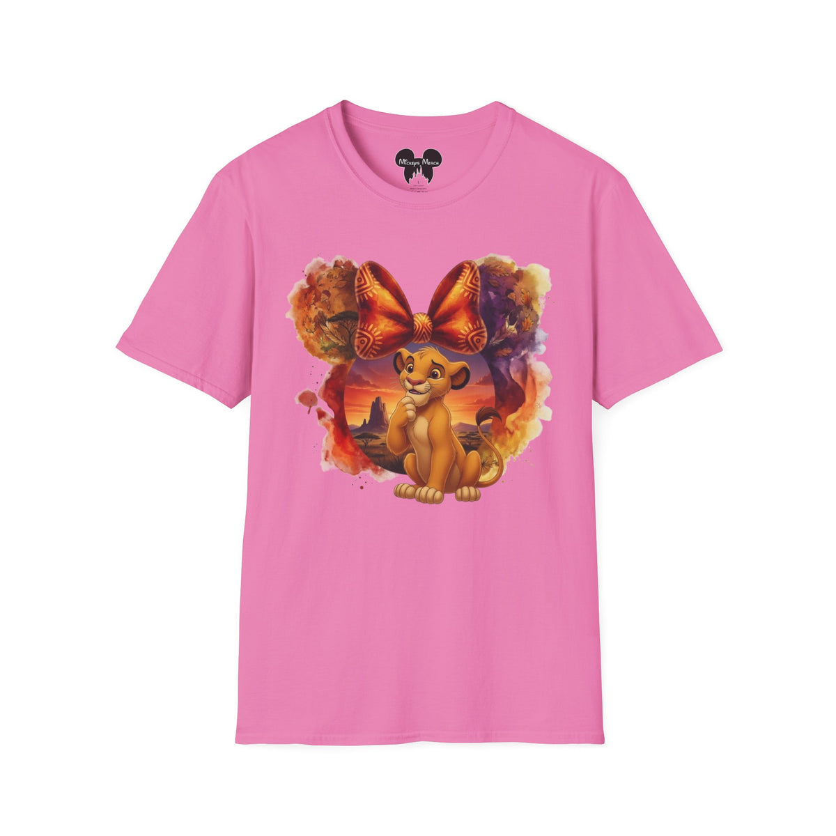 Lion King - Simba's Curious Sunset Tribal Vignette Unisex Graphic Tee