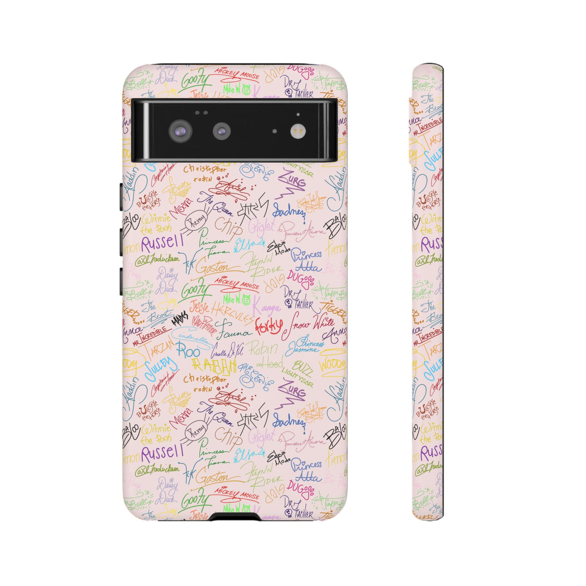 Character Autographs on Pink Resort Ready Cell Phone Tech Case