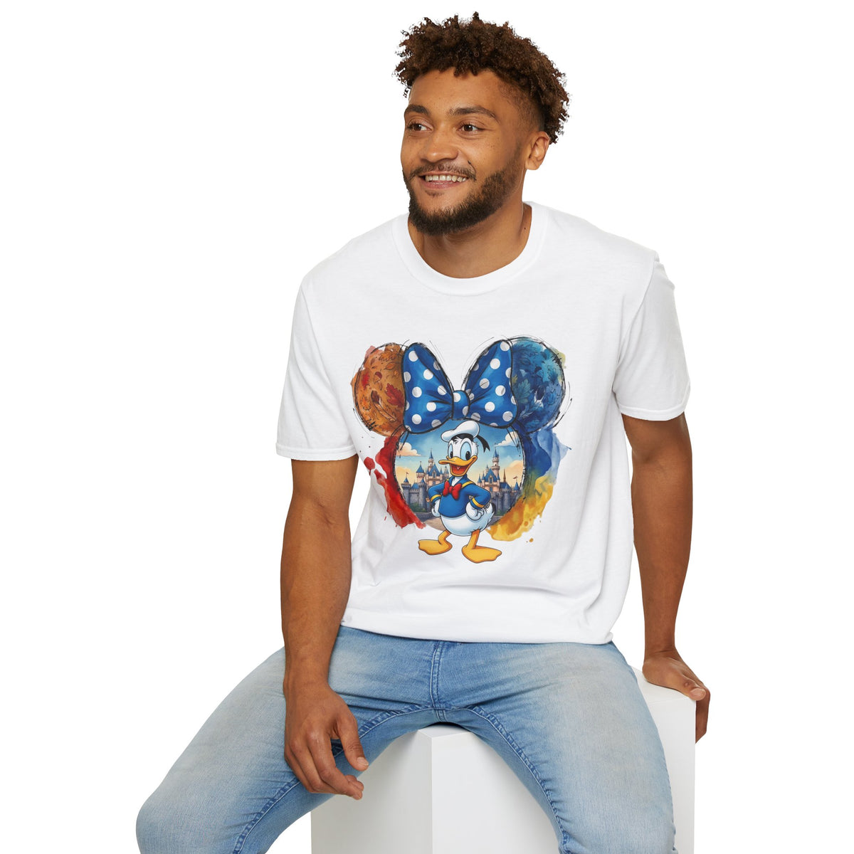 Sensational Six - Donald's Royal Blue Bow Castle Vignette Unisex Graphic Tee