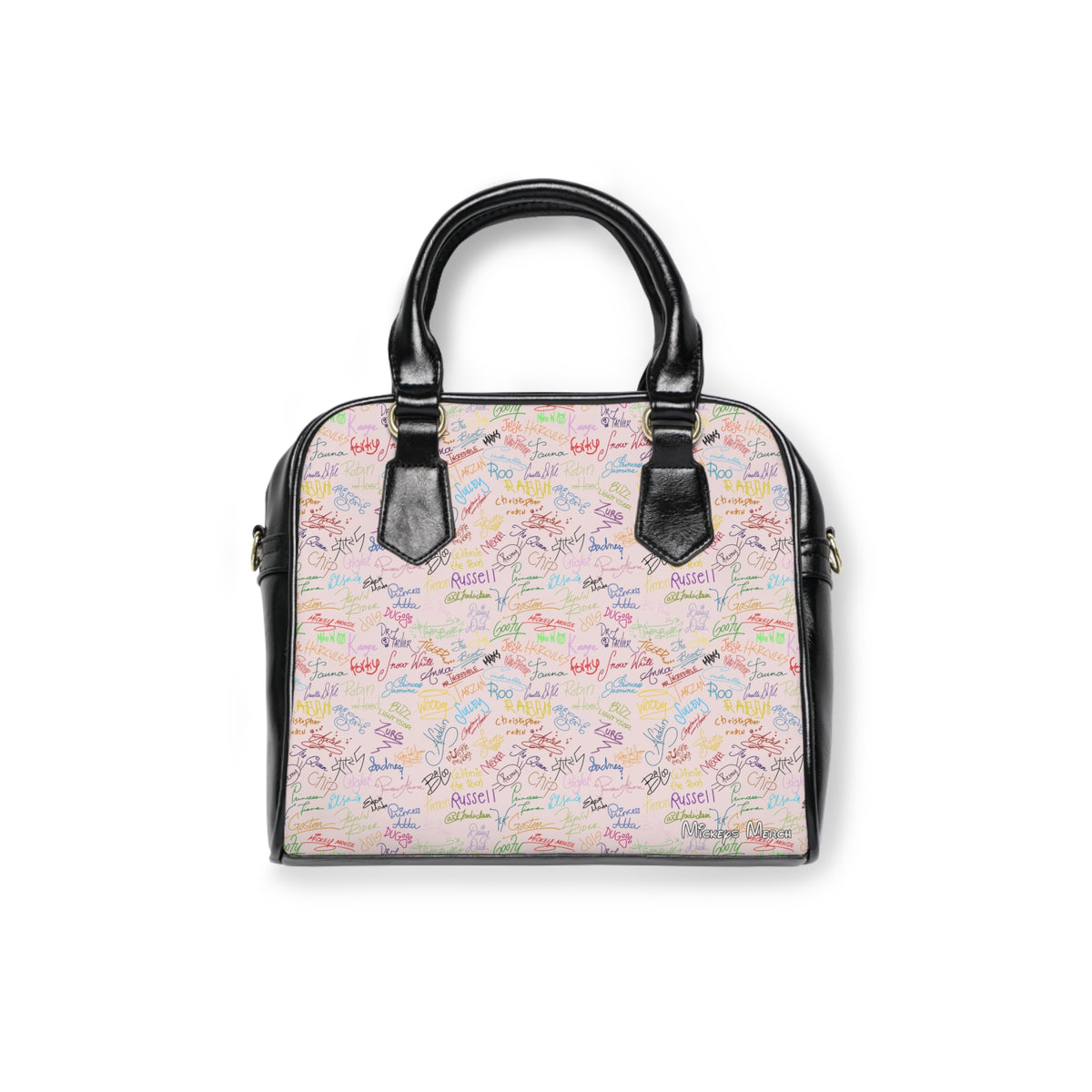Character Autographs on Pink  Shoulder Handbag