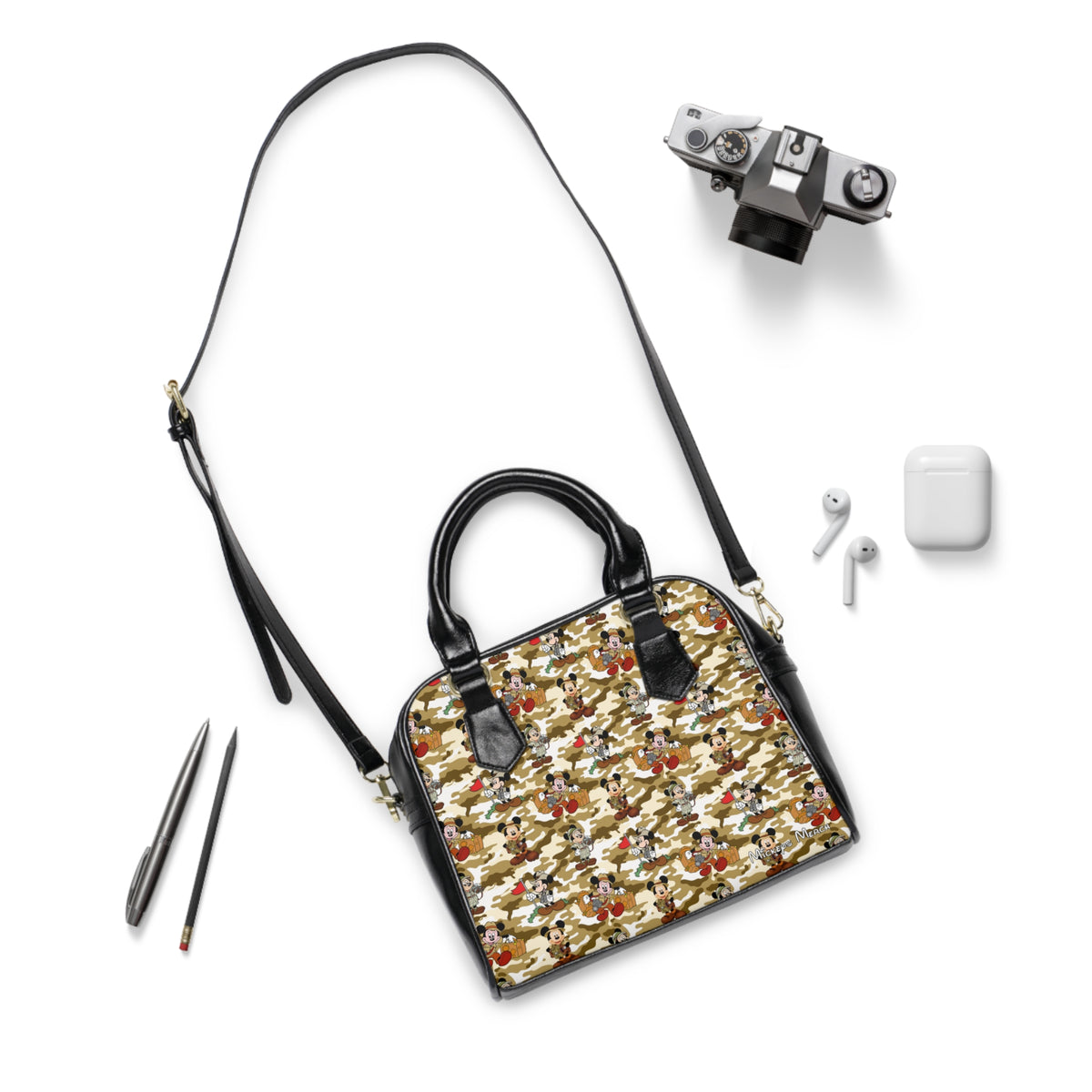 Jungle Camo Mickey Shoulder Handbag