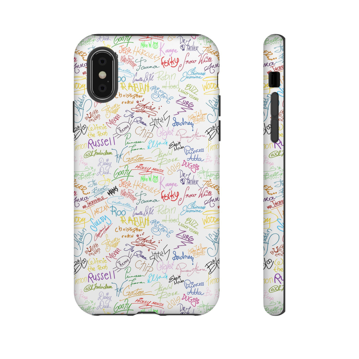 Character Autographs on White Resort Ready Cell Phone Tech Case