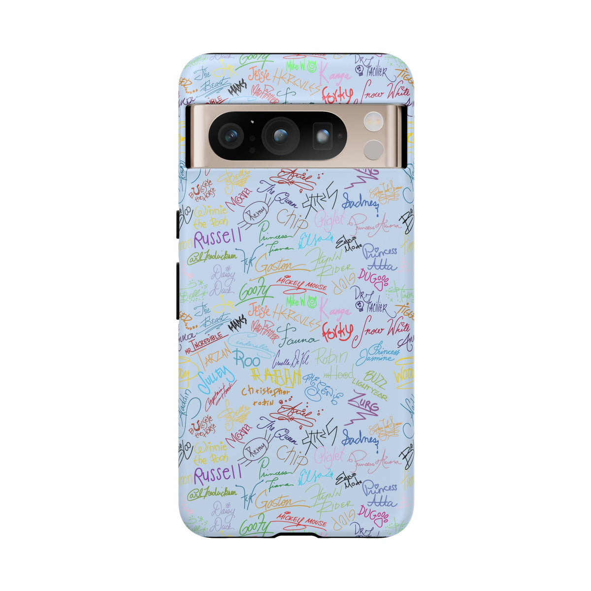 Character Autographs on Blue Resort Ready Cell Phone Tech Case