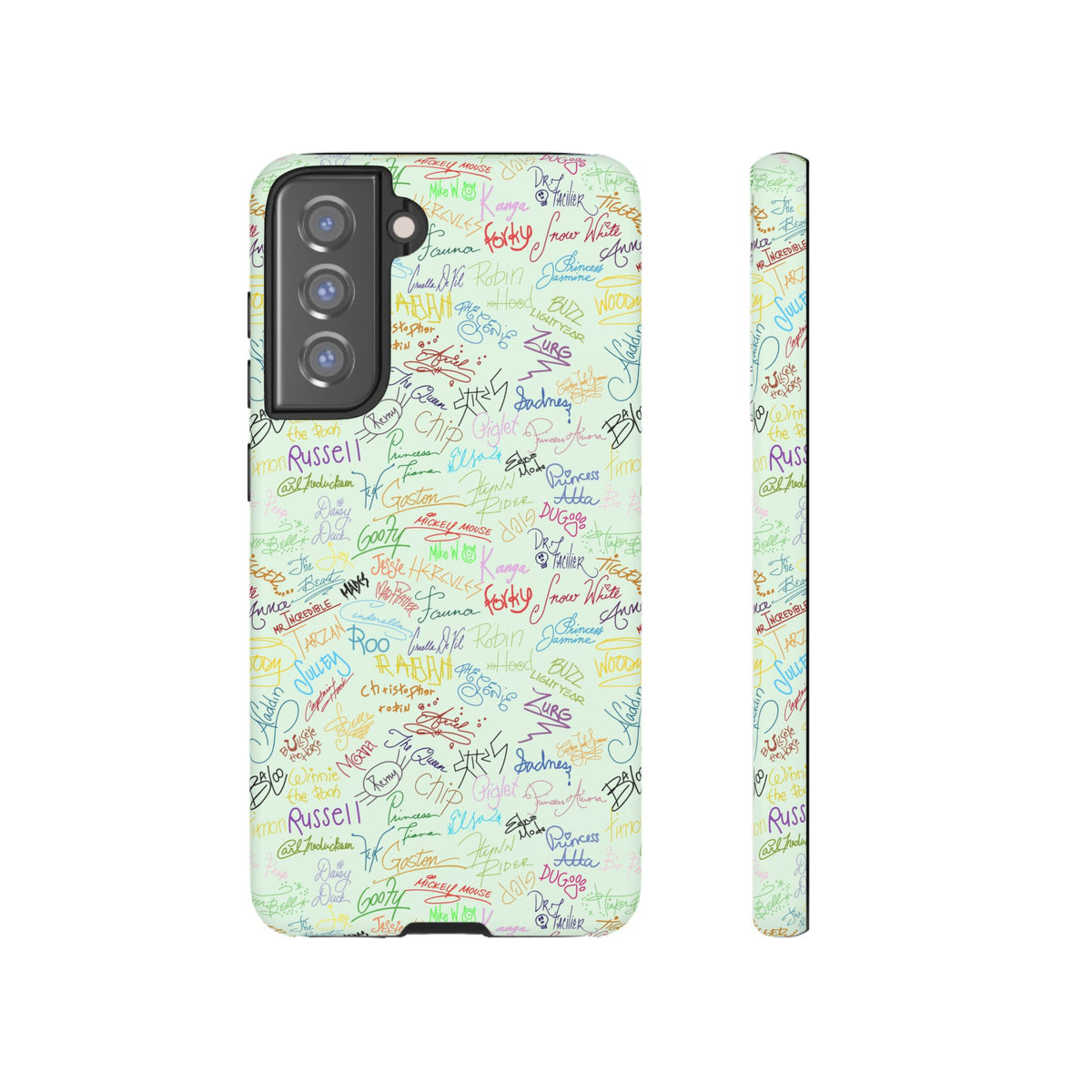 Character Autographs on Green Resort Ready Cell Phone Tech Case