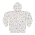 Character Autographs on White Hooded Sweatshirt