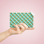 Teal Checkerboard Pluto Mini Clutch